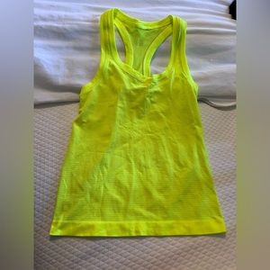 Lululemon Swiftly tech tank in race length size 2 - highlighter yellow
